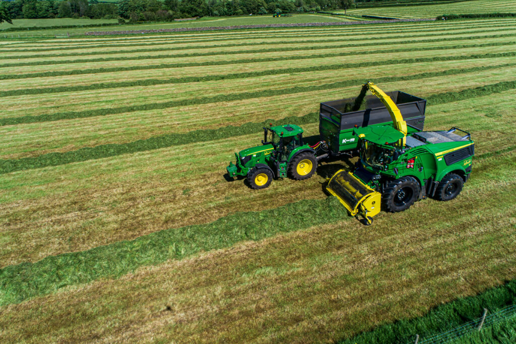 Grass harvestig for cow feed