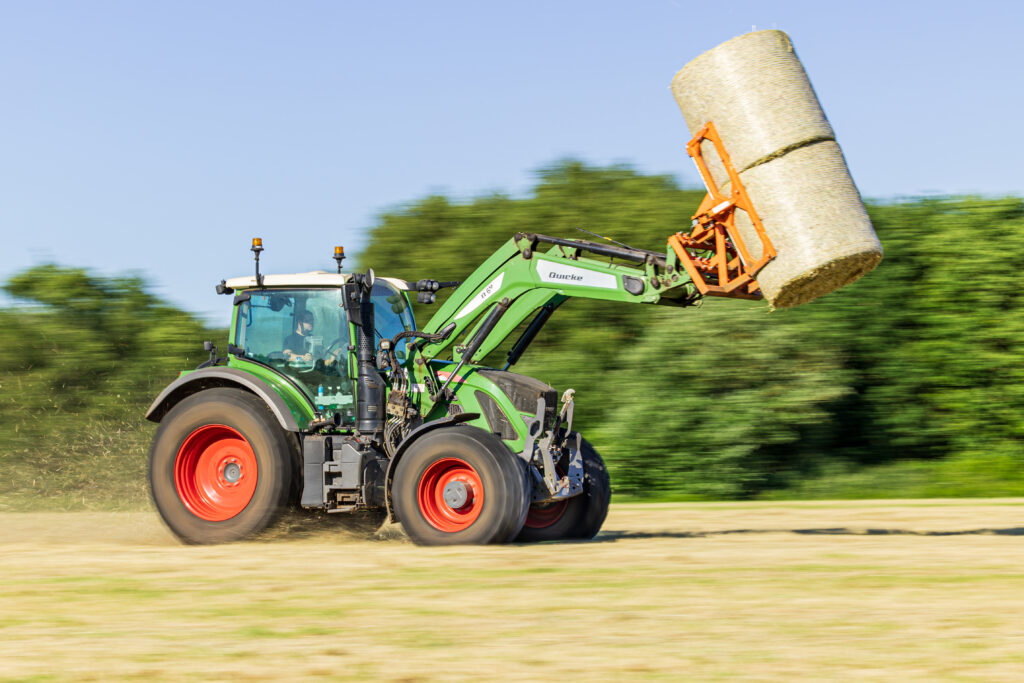 moving hay bales